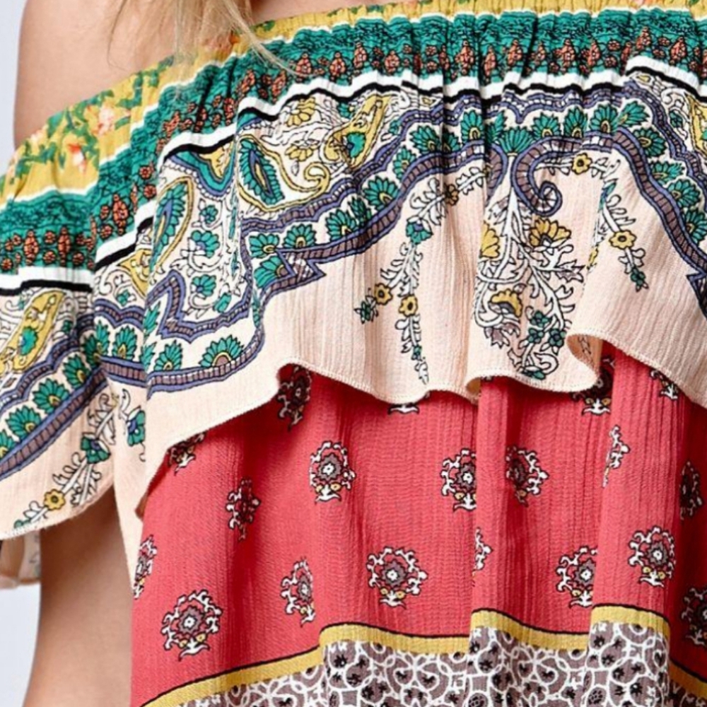 O'Neill Boho Cold Off the Shoulder Dallas Crop Top - Picture 3 of 6